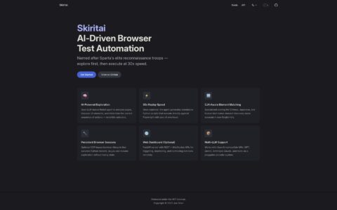 「Skiritai」AI 浏览器测试框架：先探索路径，再用 Playwright 30 倍速回放