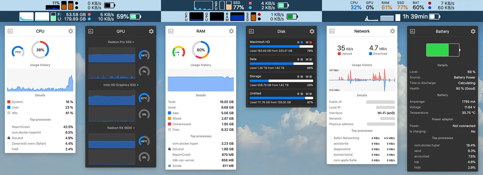 Stats macOS 系统监控界面