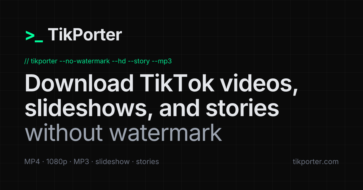 「TikPorter」无水印下载 TikTok 视频、图集和故事，还能匿名看主页
