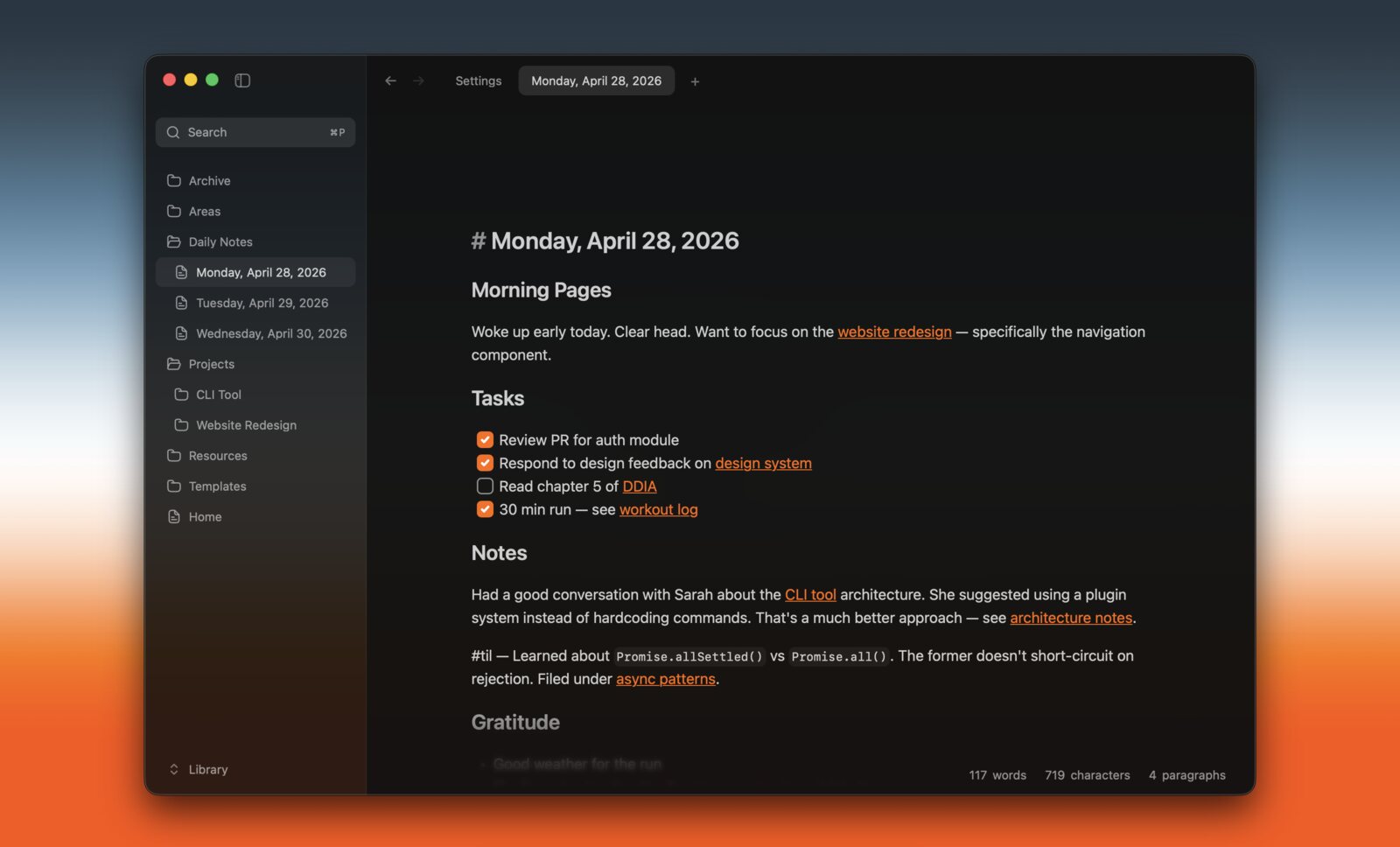 Writer Markdown 编辑器界面
