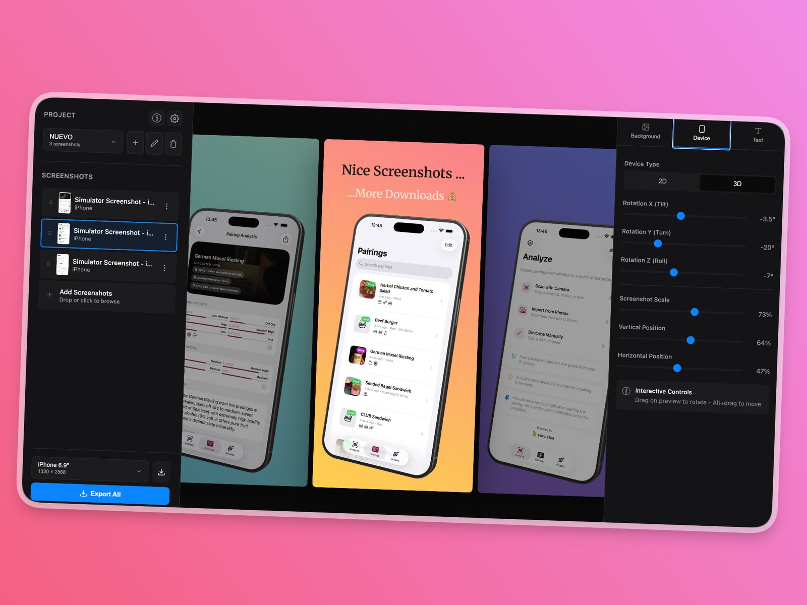 App Store Screenshot Generator 界面截图