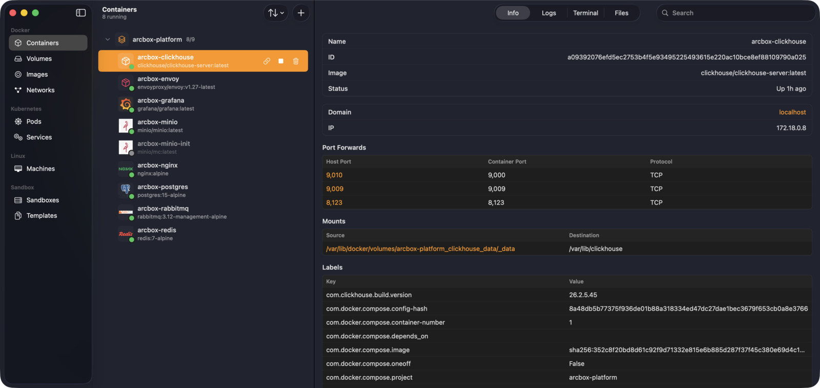 ArcBox Desktop 容器管理界面