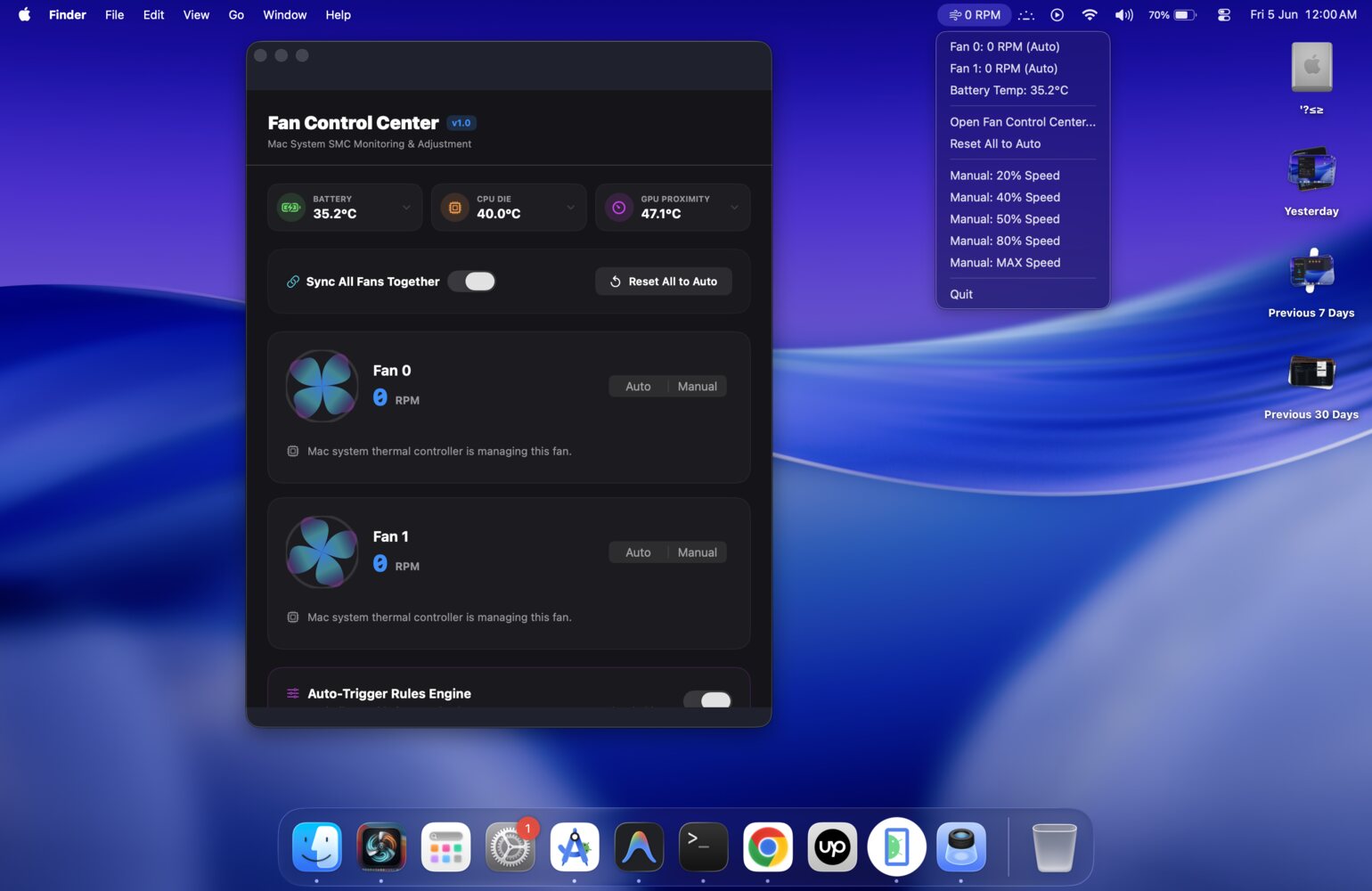 Fanny MacOs FanControl 界面截图