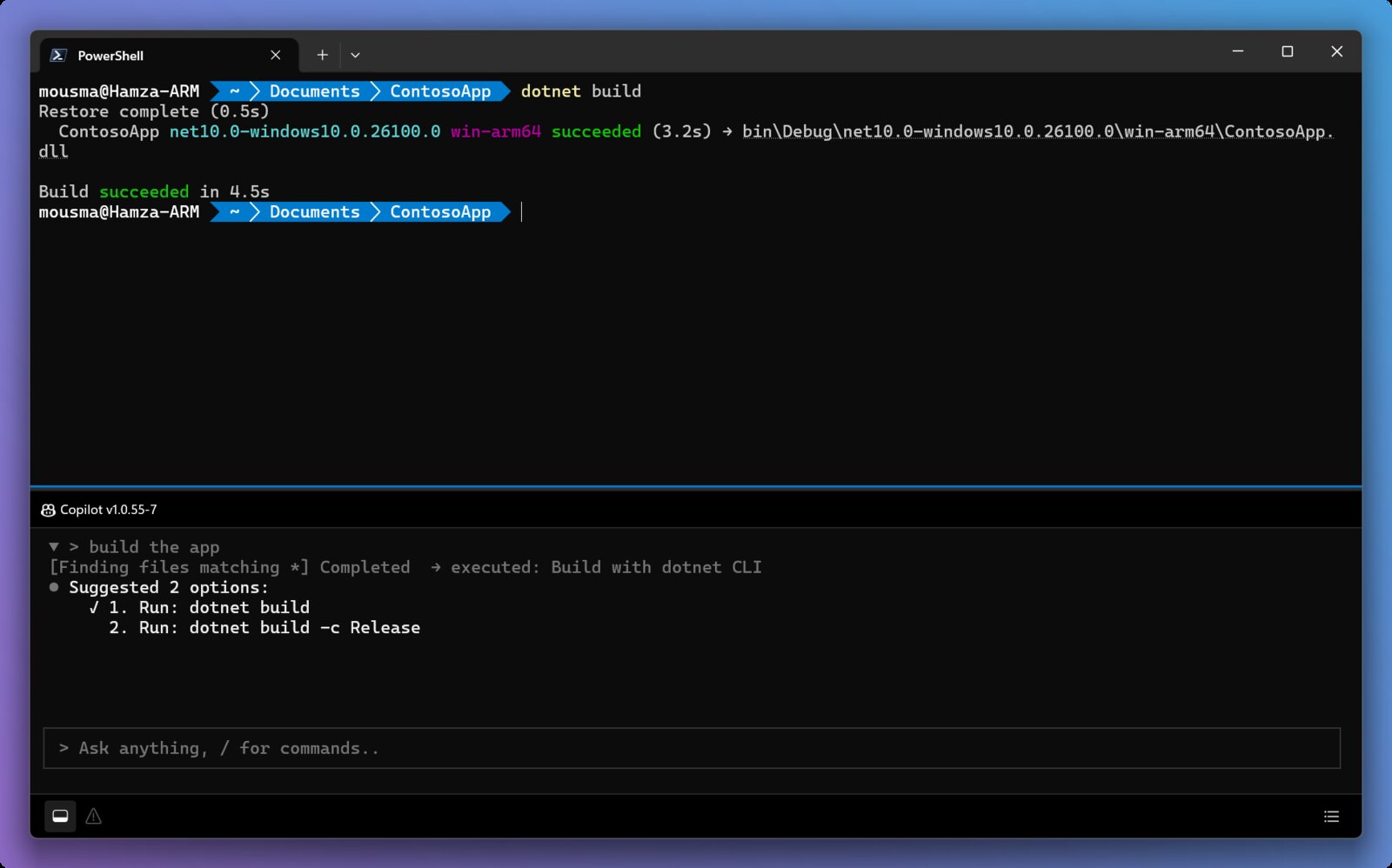 Intelligent Terminal Agent Pane 截图