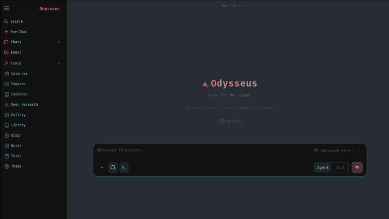 Odysseus 自托管 AI 工作区界面