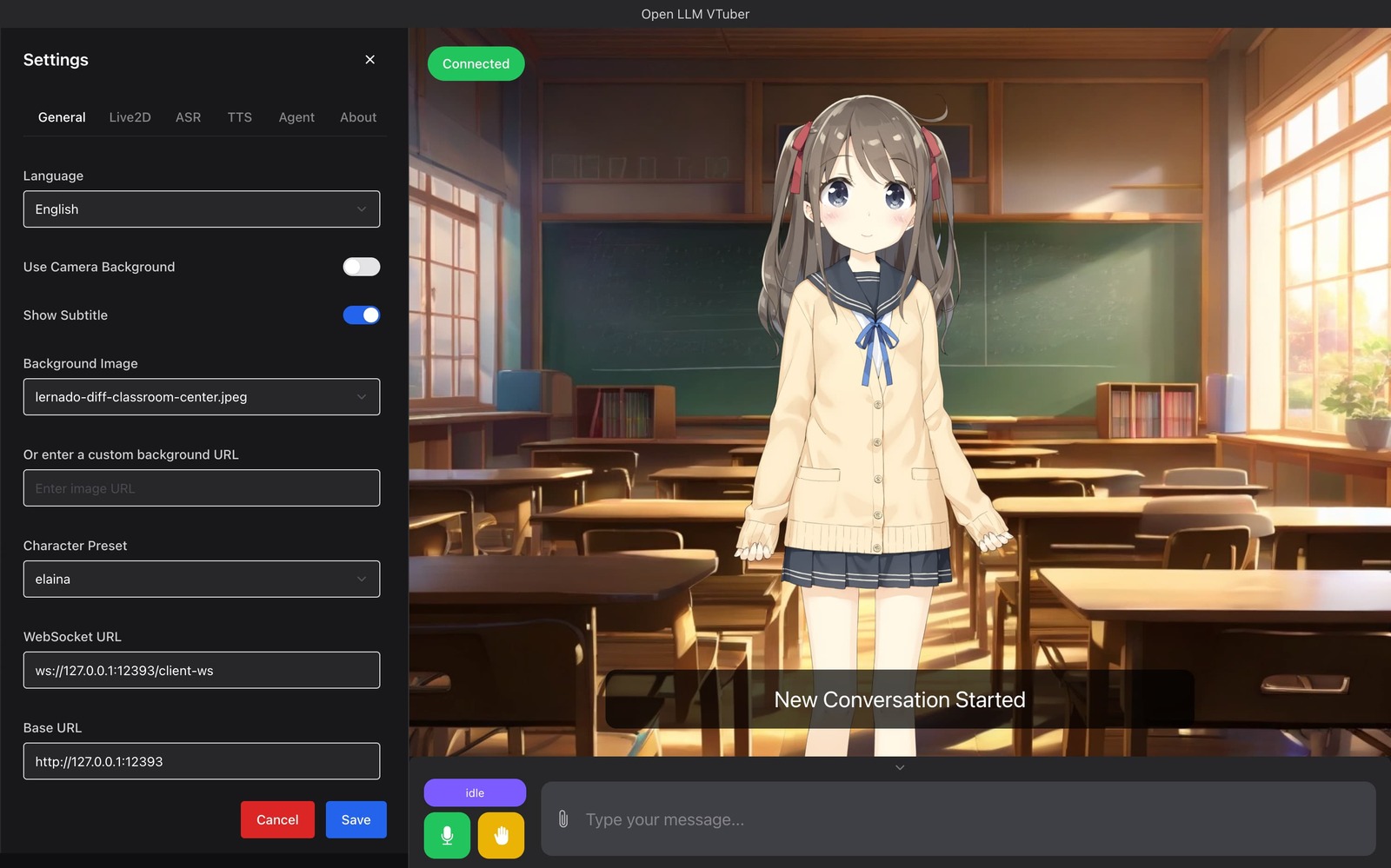 Open-LLM-VTuber Live2D 语音交互界面