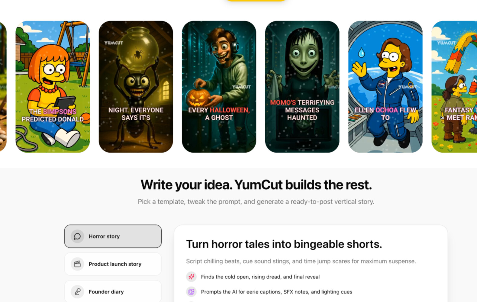 YumCut 短视频模板与预览界面